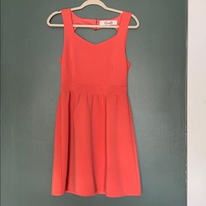 Heart back coral dress